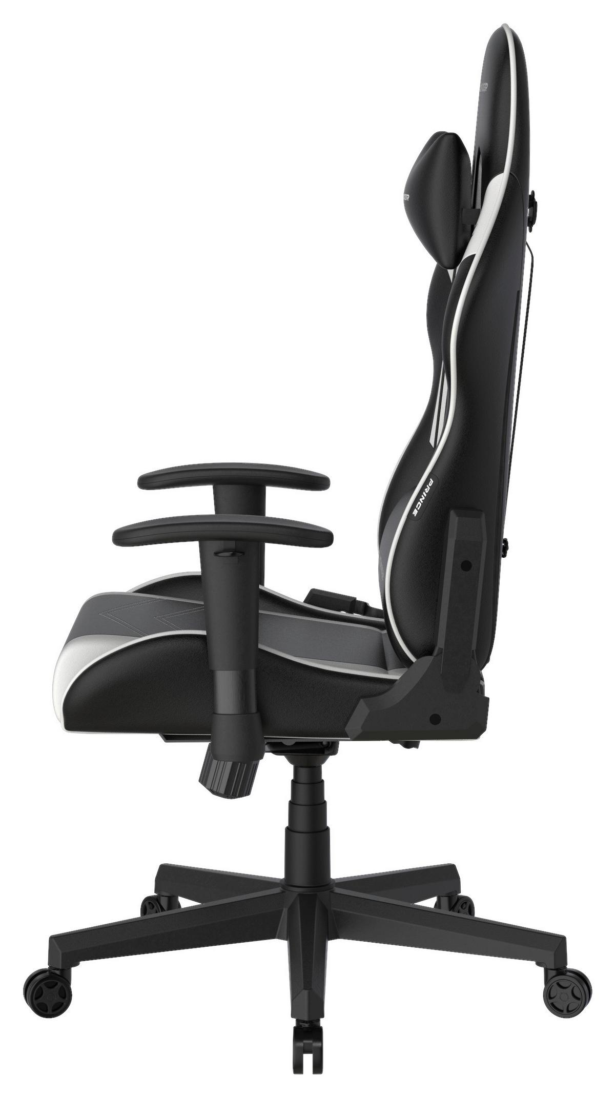 Gamingstuhl DX Racer Prince L - Schwarz/Weiß, MODERN, Kunststoff/Textil (67/126/67cm) - Dxracer