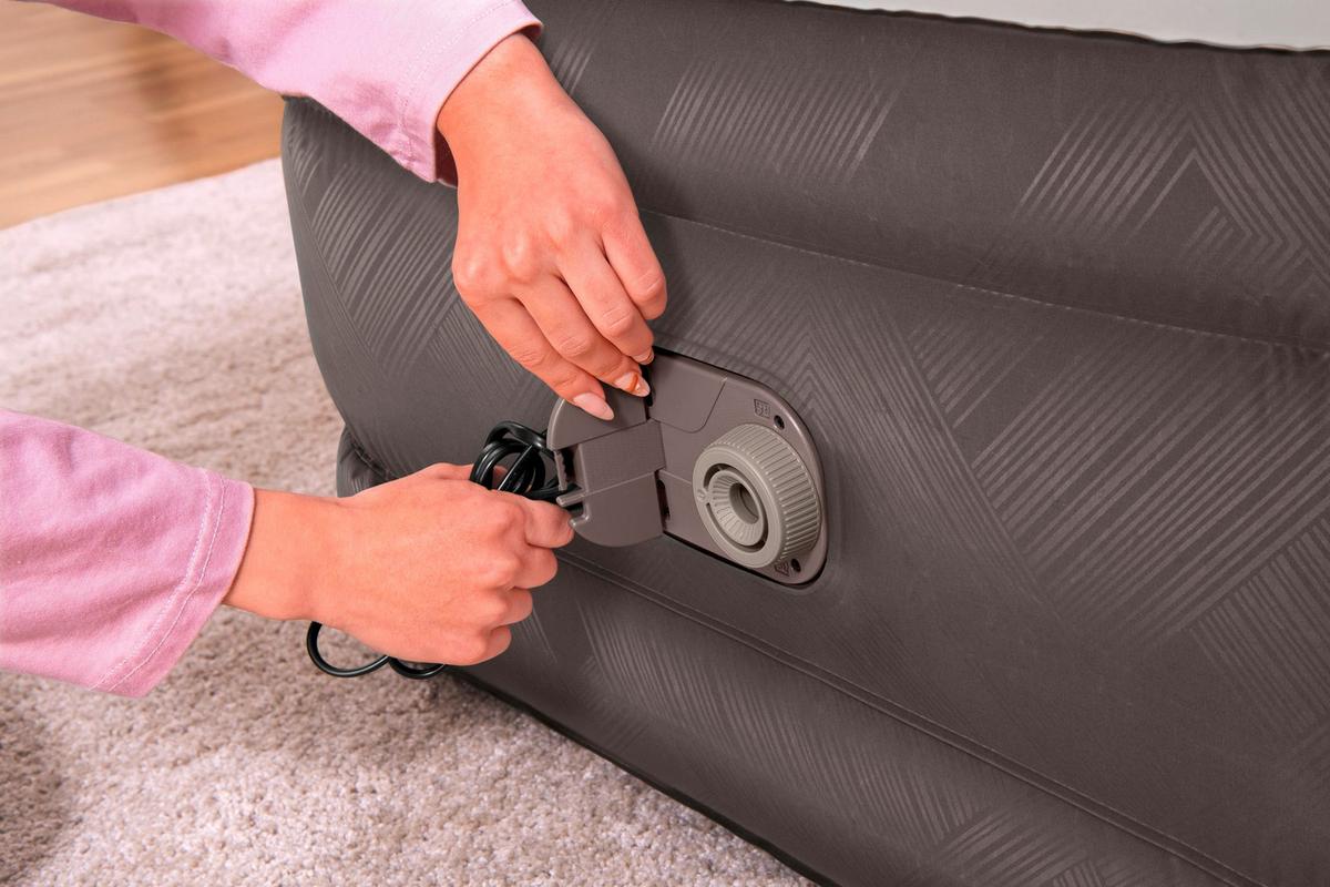 Luftbett Anita 191x97x46 cm Bis 180kg, inkl. Pumpe - Braun/Grau, KONVENTIONELL, Kunststoff/Metall (191/97/46cm) - Bestway