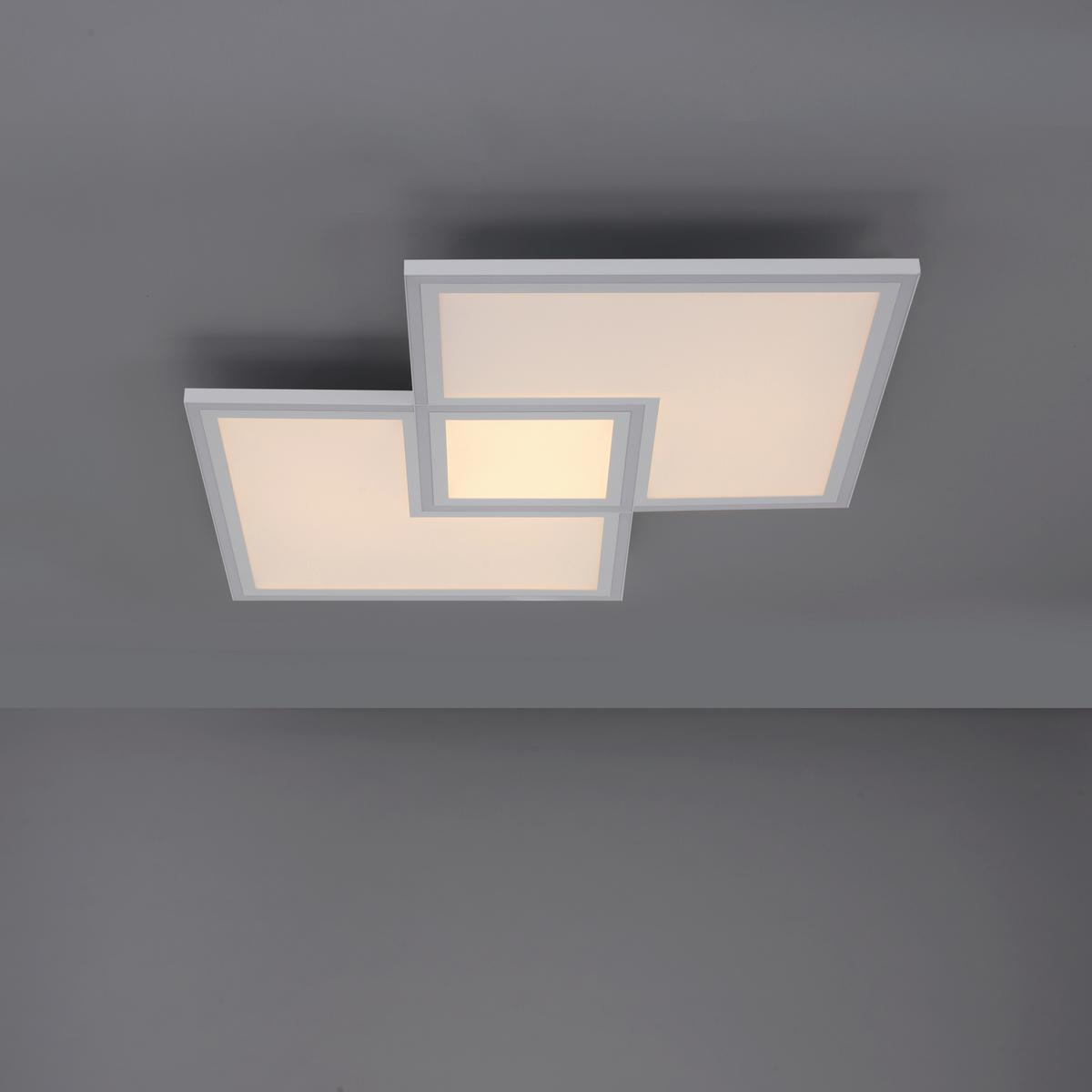 LED-Deckenleuchte Edging L: 67,7 cm dimmbar mit Schalter - Weiß, Design, Kunststoff/Metall (67,7/67,7/5,8cm)
