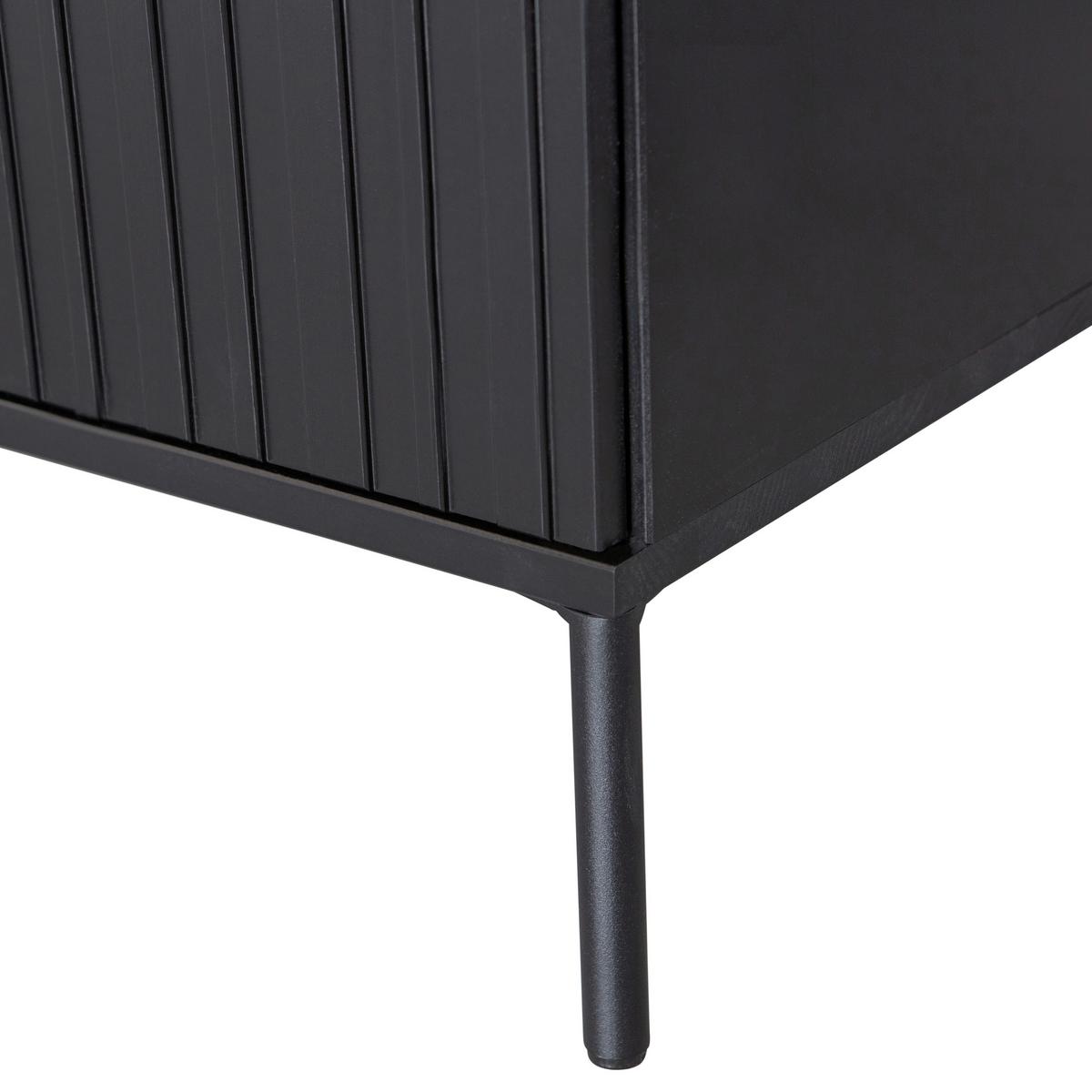 LOWBOARD Gravure Schwarz B: 100cm - Schwarz, Design, Holz (100/56/44cm) - Livetastic