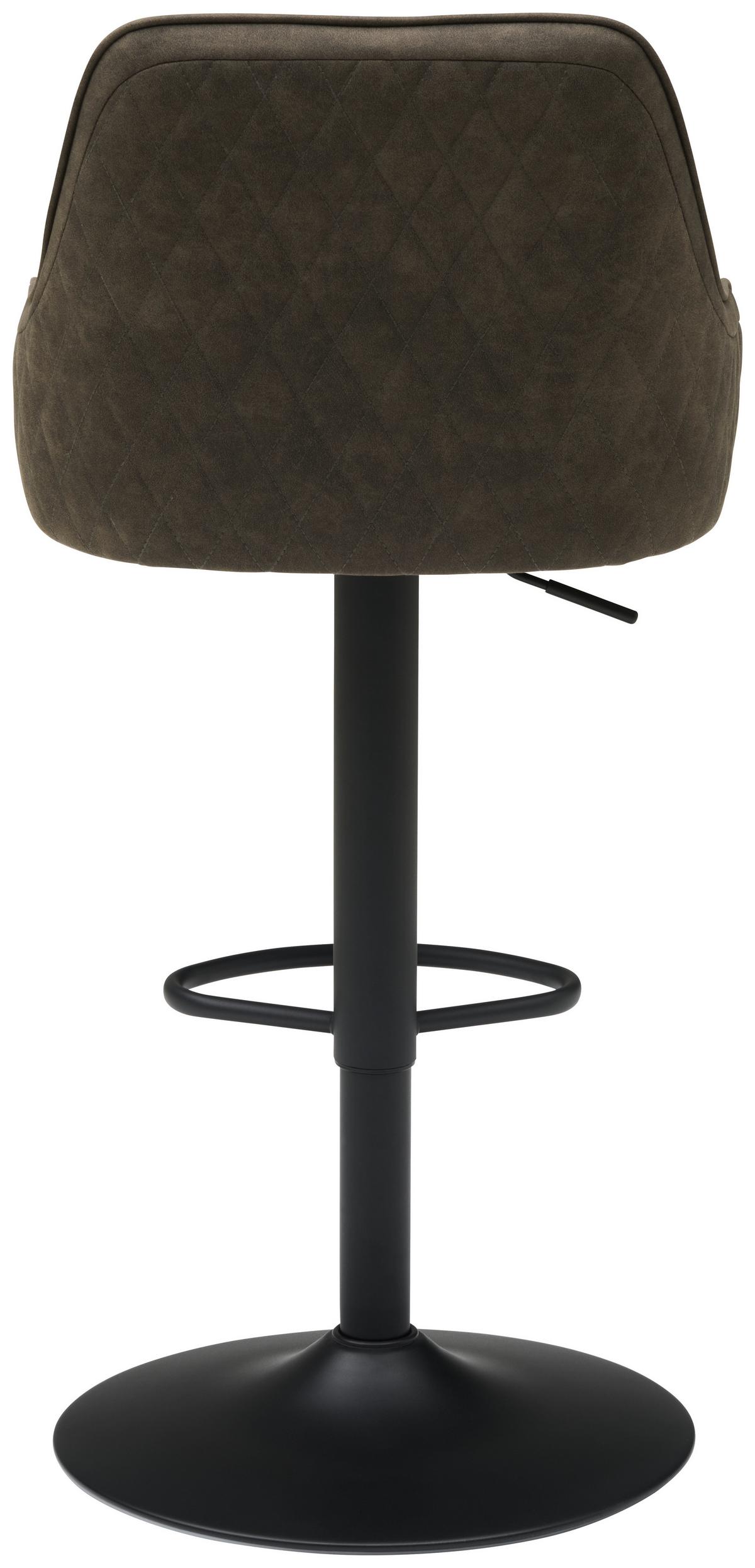 Barhocker Höhenverstellbar Mit Lehne Weda Webstoff Grau - Schwarz/Grau, KONVENTIONELL, Textil/Metall (50/90-111/51cm) - MID.YOU