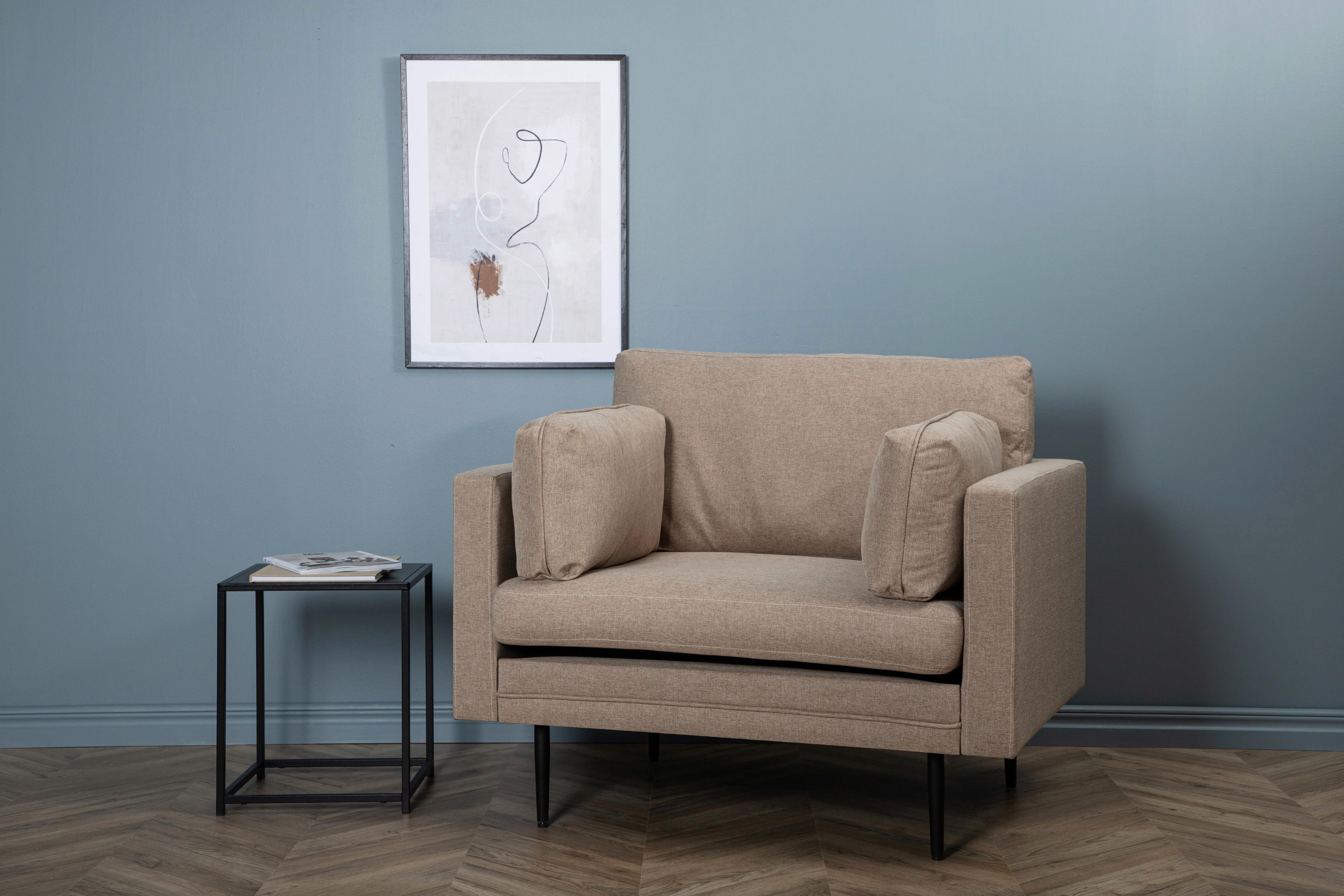 Sessel Boom - Hellbraun/Schwarz, Design, Kunststoff/Textil (110/84/86cm) - Livetastic