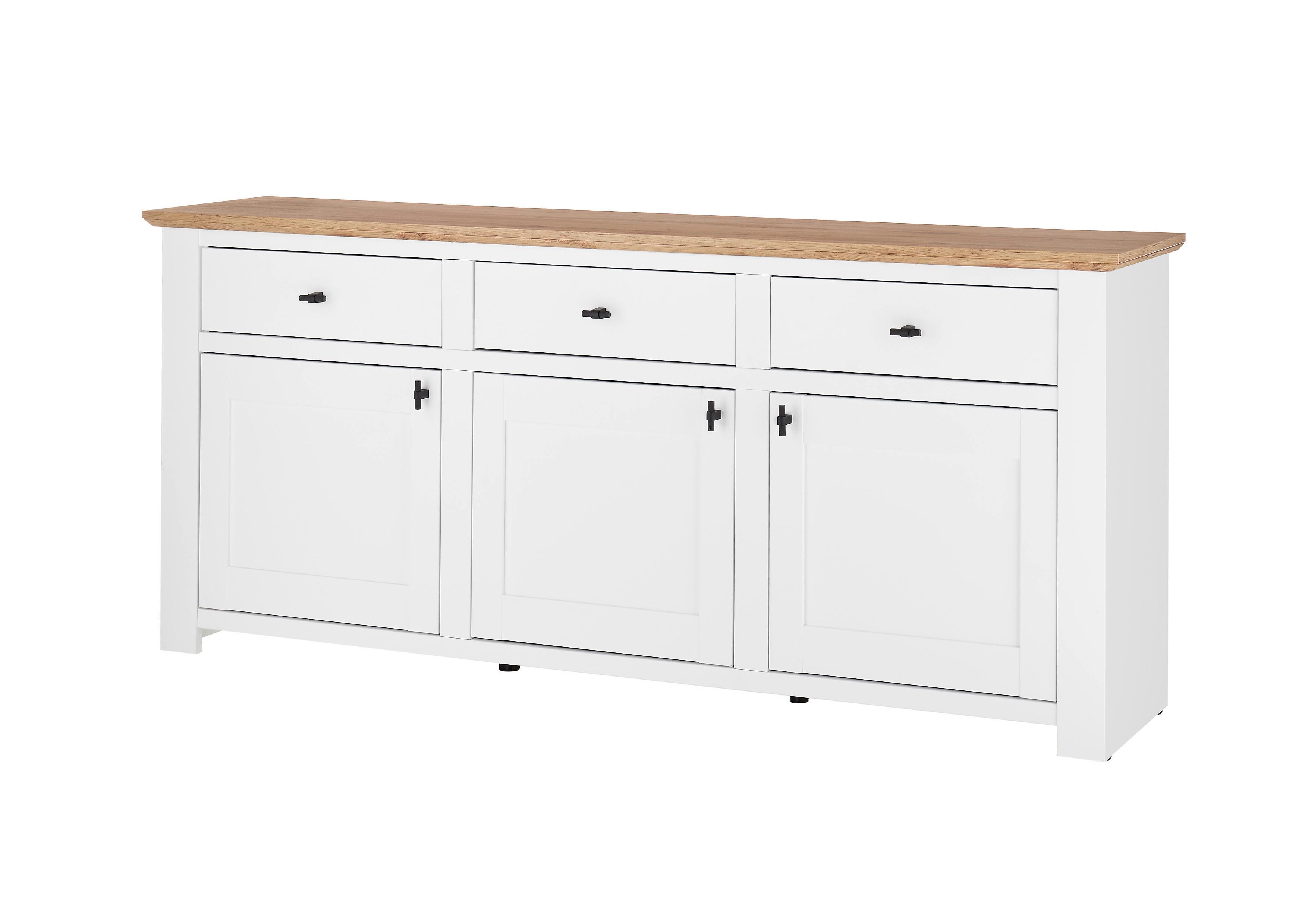 Sideboard Bristol Eiche-/Pinienfarben B: 198cm - Eichefarben/Eiche Wotan, Design, Holzwerkstoff (198/88/45cm) - MID.YOU