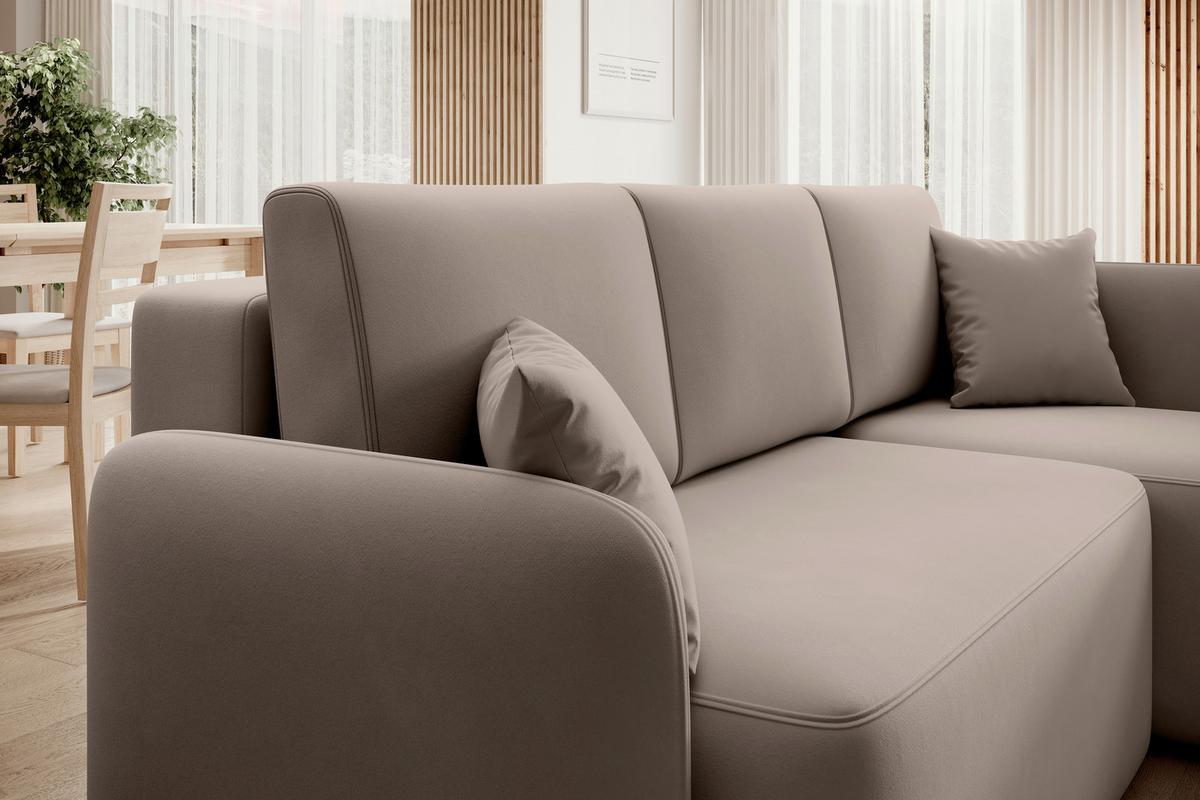 Ecksofa Hadson Beige S: 206x150 cm - Beige/Schwarz, Design, Textil (206/150cm) - MID.YOU