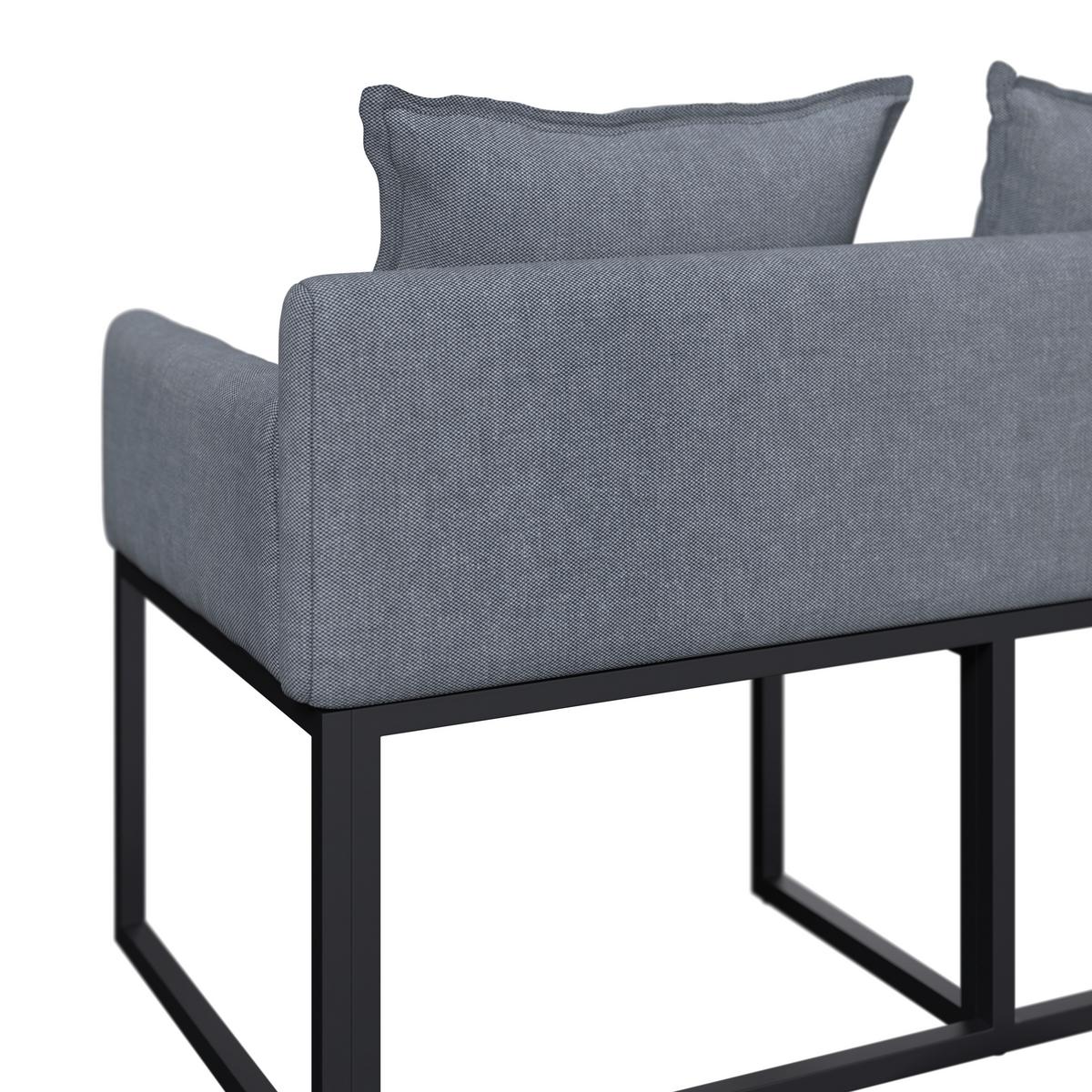 Gartenbank Julia - Grau, MODERN, Textil/Metall (132/59/85cm) - Beldano