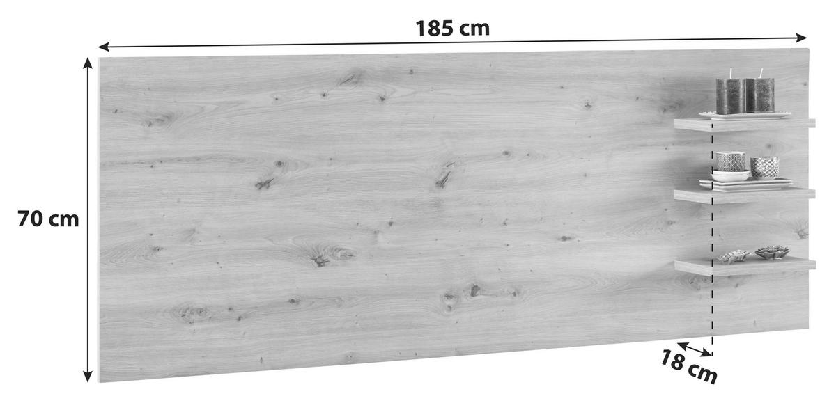 Tv-magasító Kashmir New - tölgyfa színű, Modern, faalapú anyag (185/70/18cm) - James Wood
