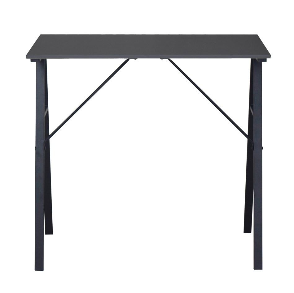 Písací stôl JERRY *CENOVÝ TRHÁK* - tmavě šedá, Konvenční, kov/kompozitní dřevo (80/74/50cm) - Based