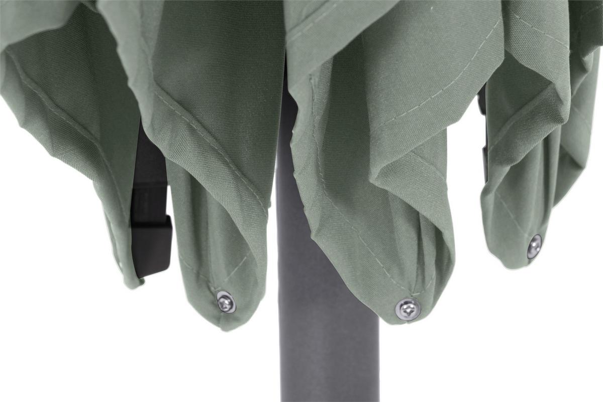 Sonnenschirm BxHxT 250x238x200 cm Anthrazit/Olivgrün - Anthrazit/Olivgrün, KONVENTIONELL, Textil/Metall (250/200cm) - Siena Garden