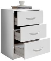 Nachtkästchen mit drei Laden offen Nachtkästchen mit drei Laden offen