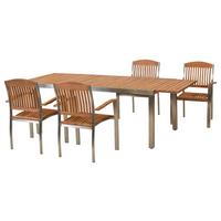 Gartenset Keros - Silberfarben/Naturfarben, MODERN, Holz/Metall - Gardenson