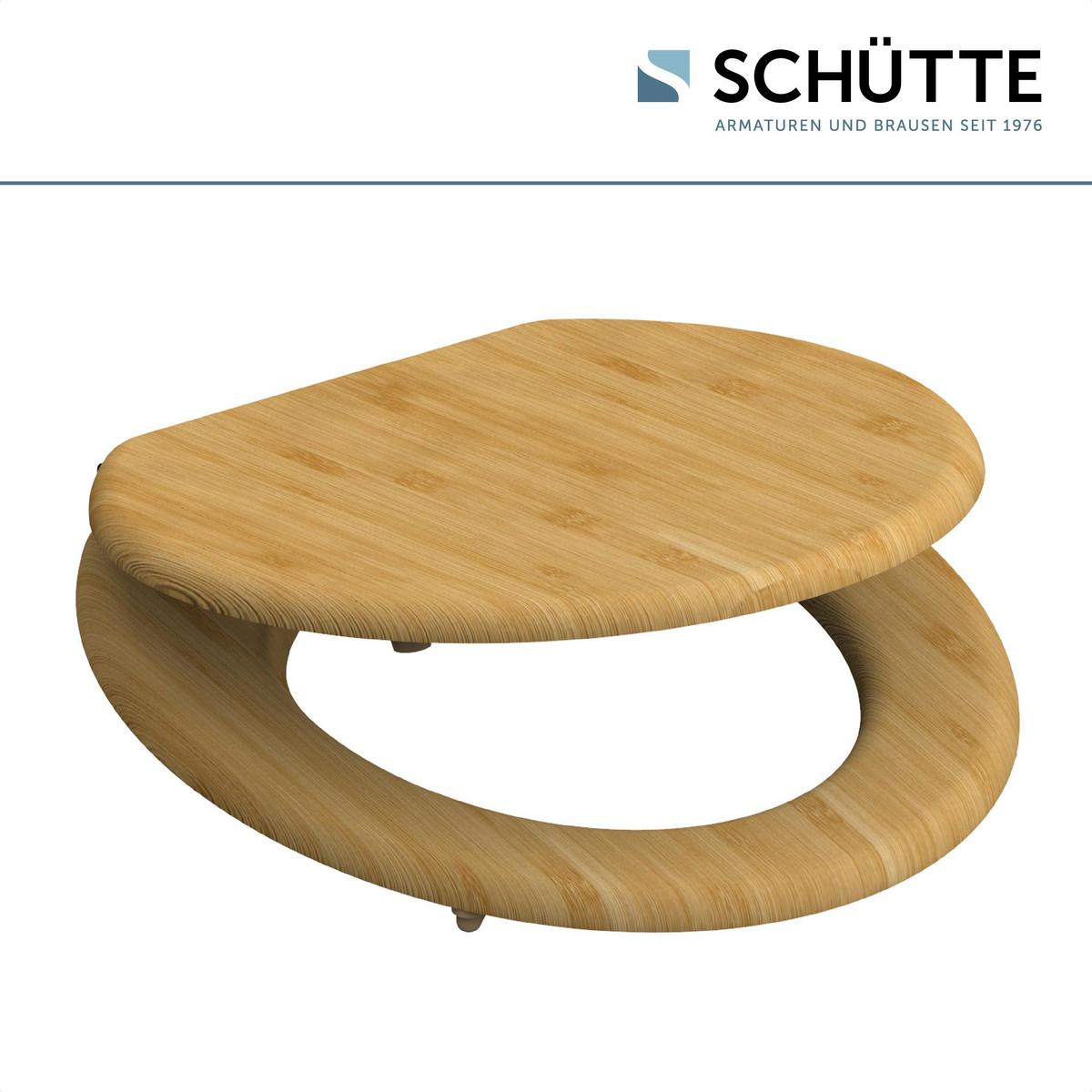 Wc-sitz Naturfarben Bamboo B: 42,5 Cm - Naturfarben, Design, Holzwerkstoff (42,5/5,5/37cm) - Schütte