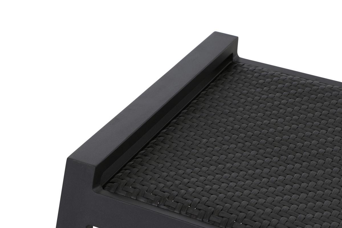 Gartenhocker Metall/Kunststoff Anthrazit Stapelbar/Wetterfest - Anthrazit, MODERN, Kunststoff/Metall (58/46,5/50cm) - Siena Garden