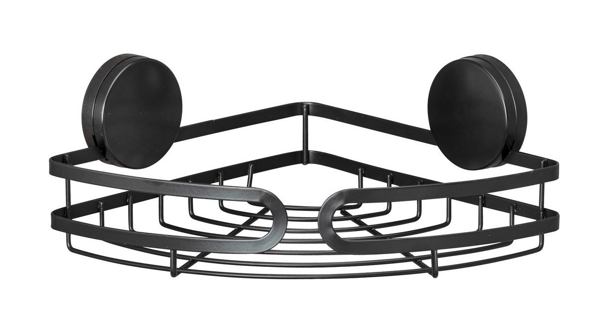 Regál do sprchovacieho kúta STATIC LOC PAVIA 24872100 - čierna, Modern, kov (27/9,8/20cm) - Wenko