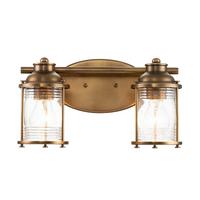 Fürdőszobai Falilámpa Qn-Ashlandbay2-Nbr-Bath - sárgarézszínű, Konventionell, üveg/fém (20,6/36,2/16,6cm) - Elstead Lighting
