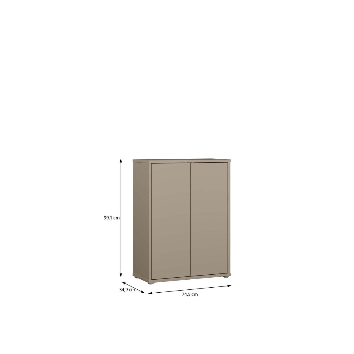 Botník barva taupe - šedá/šedohnědá, Moderní, kompozitní dřevo/plast (74,5/99,1/34,9cm)