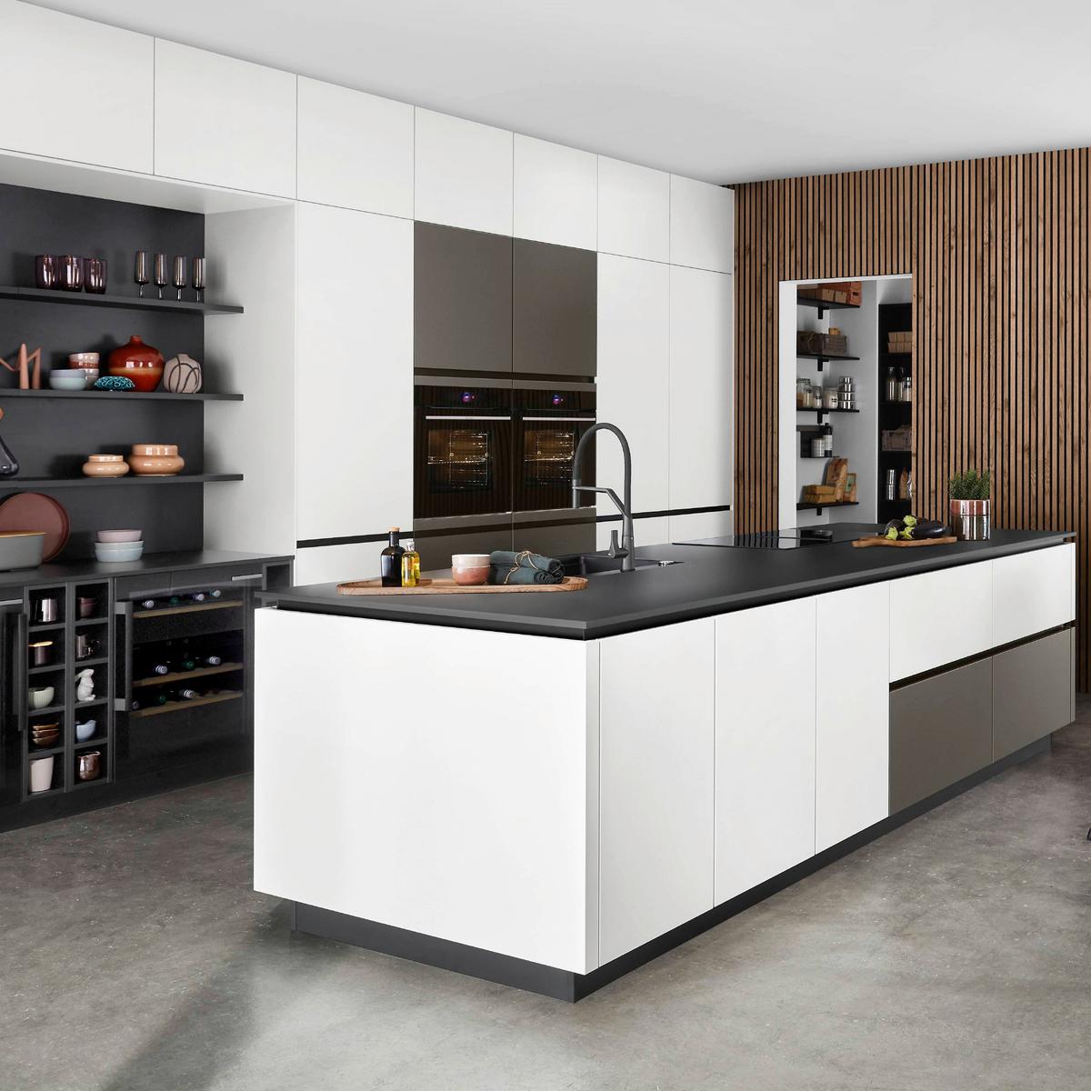 Einbauküche Atlantis Frei Planbar Modernes Design - Anthrazit/Titanfarben, MODERN, Holzwerkstoff - Vertico