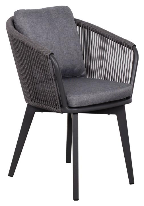 Gartensessel Brescia Diningsessel Rope 7 Mm - Grau, Basics, Kunststoff/Textil (58/78/63cm)