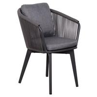 Gartensessel Brescia Diningsessel Rope 7 Mm - Grau, Basics, Kunststoff/Textil (58/78/63cm)