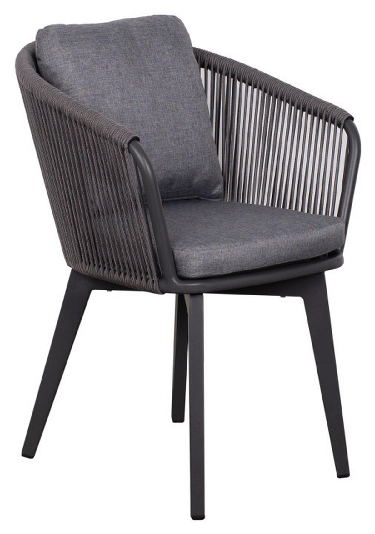 Gartensessel Brescia Diningsessel Rope 7 Mm - Grau, Basics, Kunststoff/Textil (58/78/63cm)