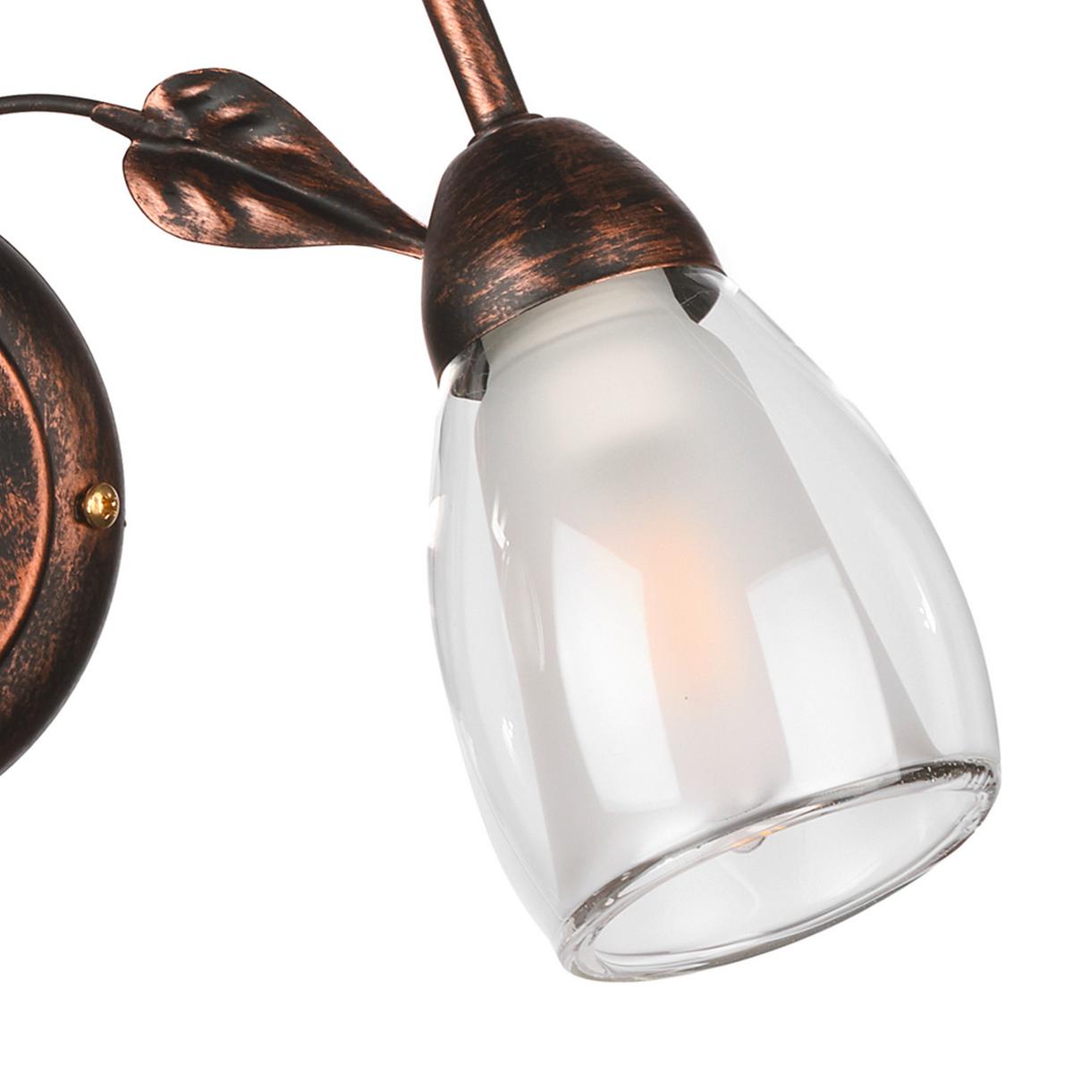 Wandleuchte Rosso Cognac L: 37 cm - Cognac, KONVENTIONELL, Glas/Metall (37/20/33cm)