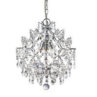 Kristall-Hängeleuchte Harrietta 7673-3cc - Chromfarben, Design, Glas/Metall (38/162cm)