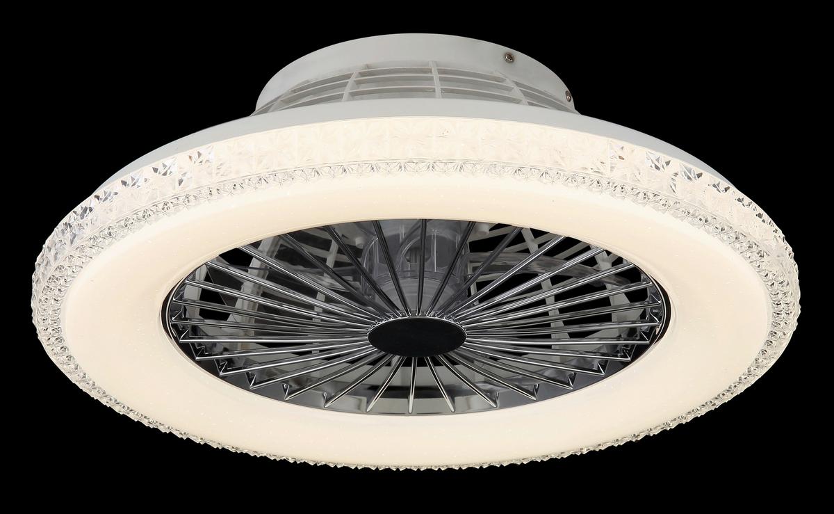 Deckenventilator 03654 - Klar/Chromfarben, Basics, Kunststoff/Metall (50/17,5cm) - Globo