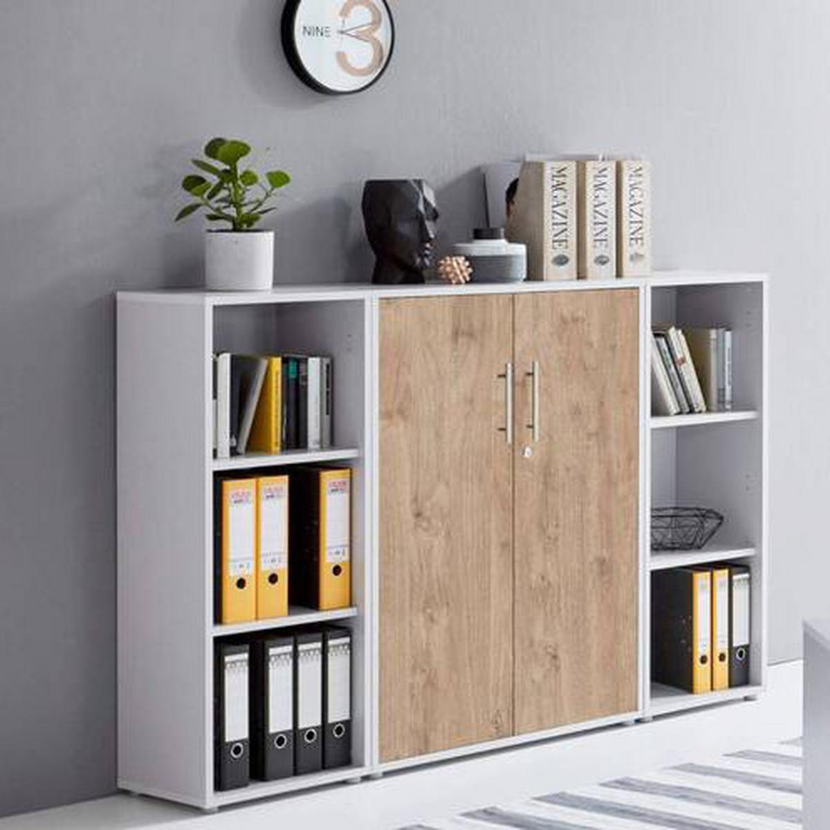 Office Edition *b: 173 Cm Eichefasrben/grau - Eichefarben/Grau, MODERN, Holzwerkstoff (173/114/33cm) - MID.YOU