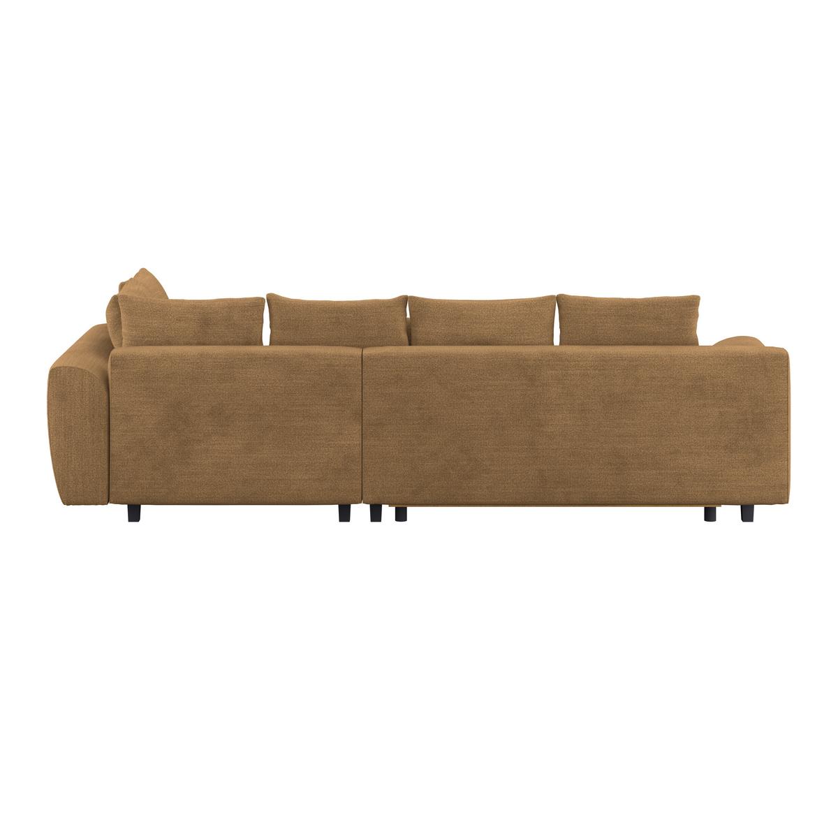 Ecksofa Mit Schlaffunktion Mendoza New Chenille 309x197cm - Rostfarben/Schwarz, KONVENTIONELL, Textil (309/197cm) - Ondega