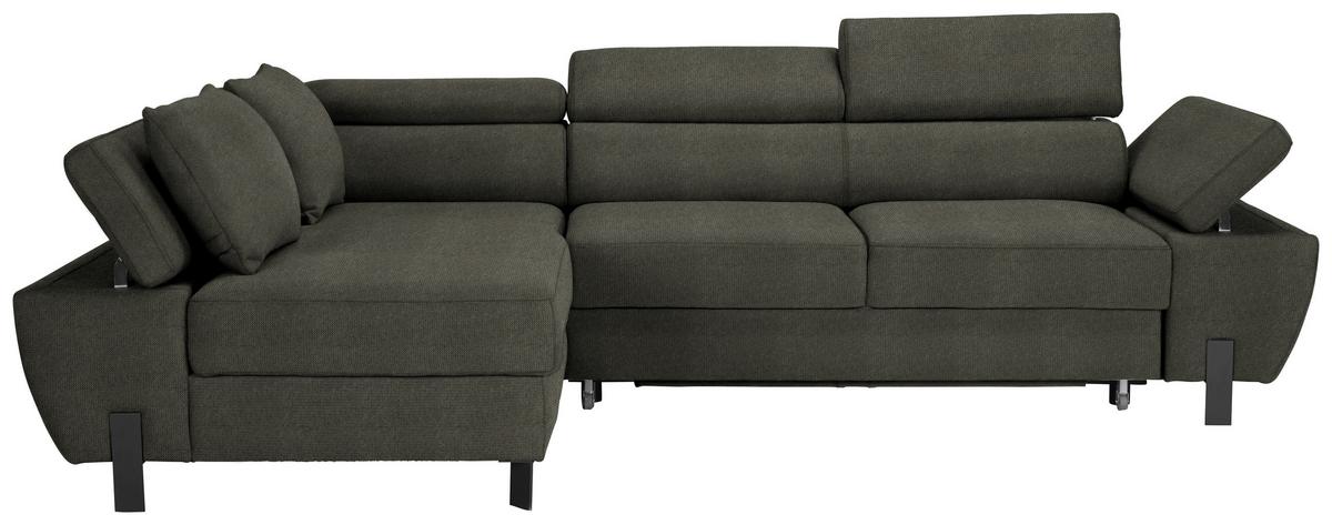 Rohová sedačka MILNA, levá, zelená - černá/zelená, Moderní, kov/textil (189/90/277cm) - Mömax