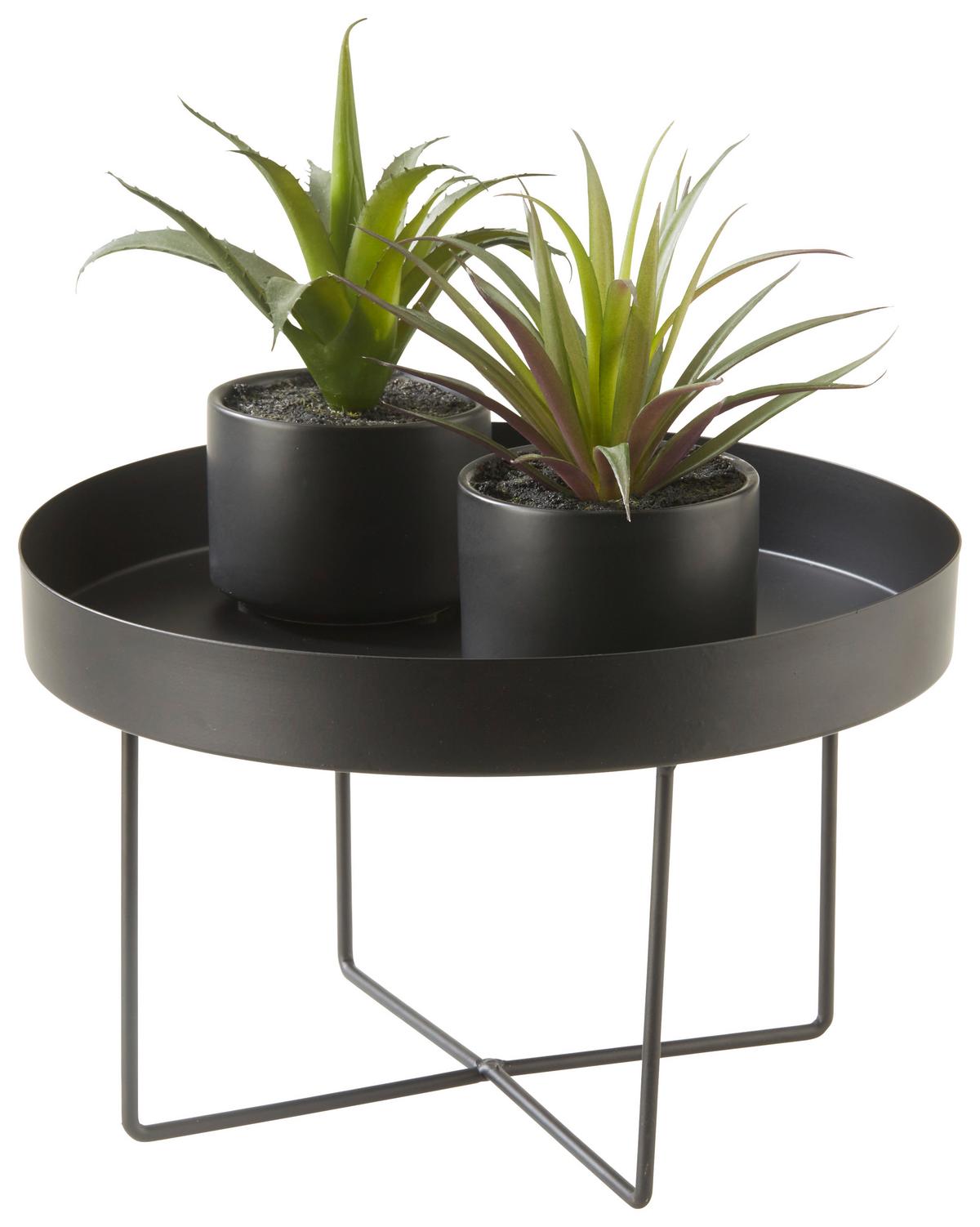 Dekorační podnos Noir, Ø: 25cm - černá, kov (25/16cm) - Modern Living