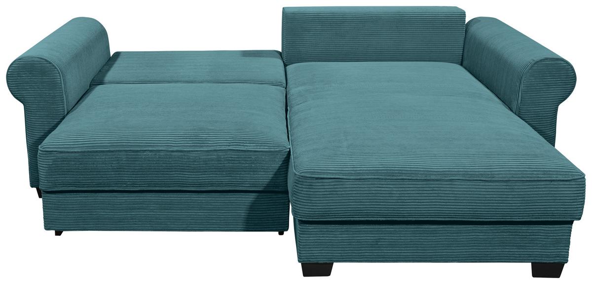 Ecksofa Maureen Azurblau S: 255x185 Cm - Azurblau/Schwarz, KONVENTIONELL, Textil (255/185cm) - MID.YOU