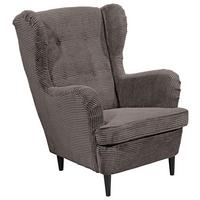 Ohrensessel Oskar Mokka B: 78 Cm - Schwarz/Mokka, Basics, Textil (78/102/98cm) - MID.YOU