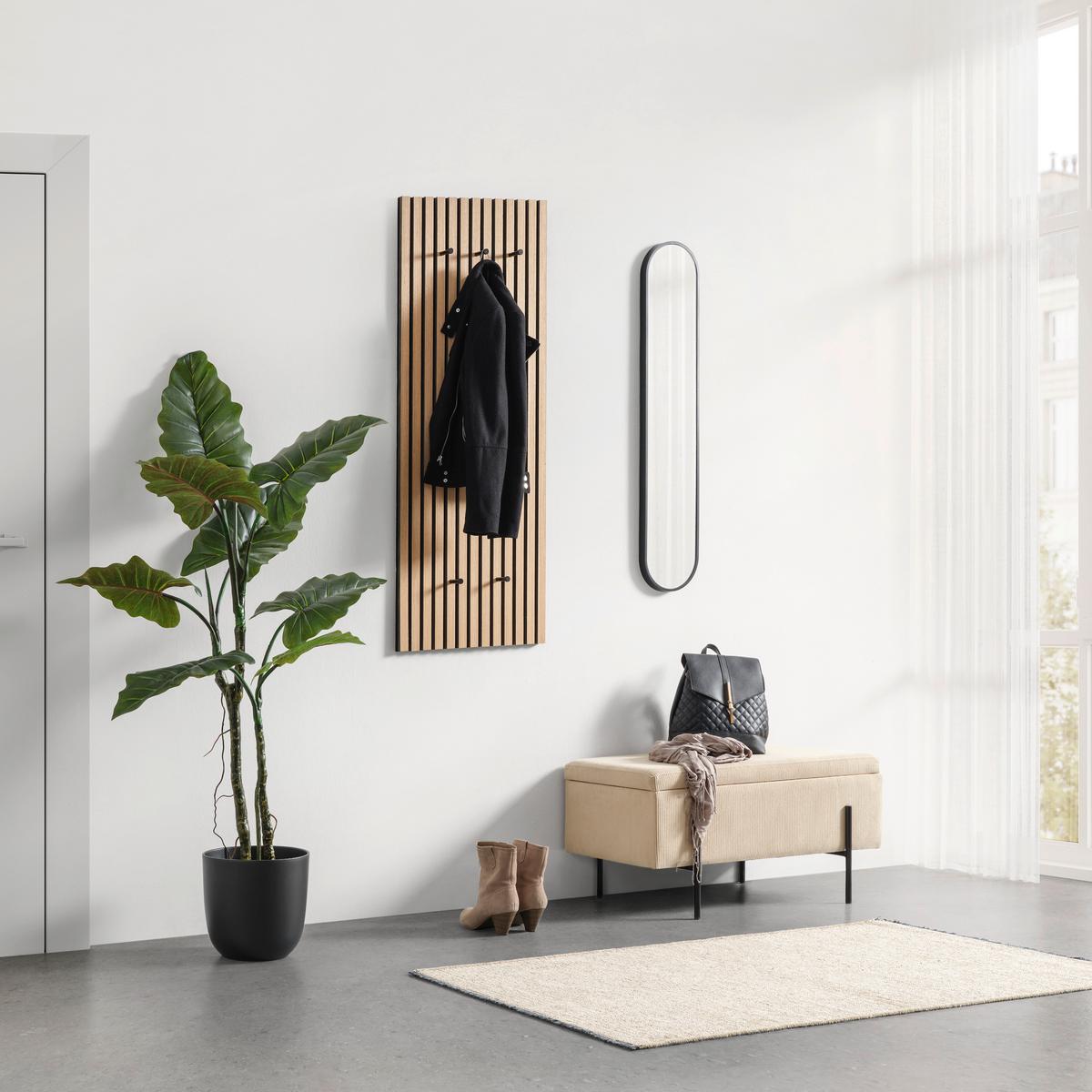 Šatní panel GRACE v dekoru dub Artisan - dub artisan, Moderní, kompozitní dřevo/textil (50/125/4cm) - Mömax