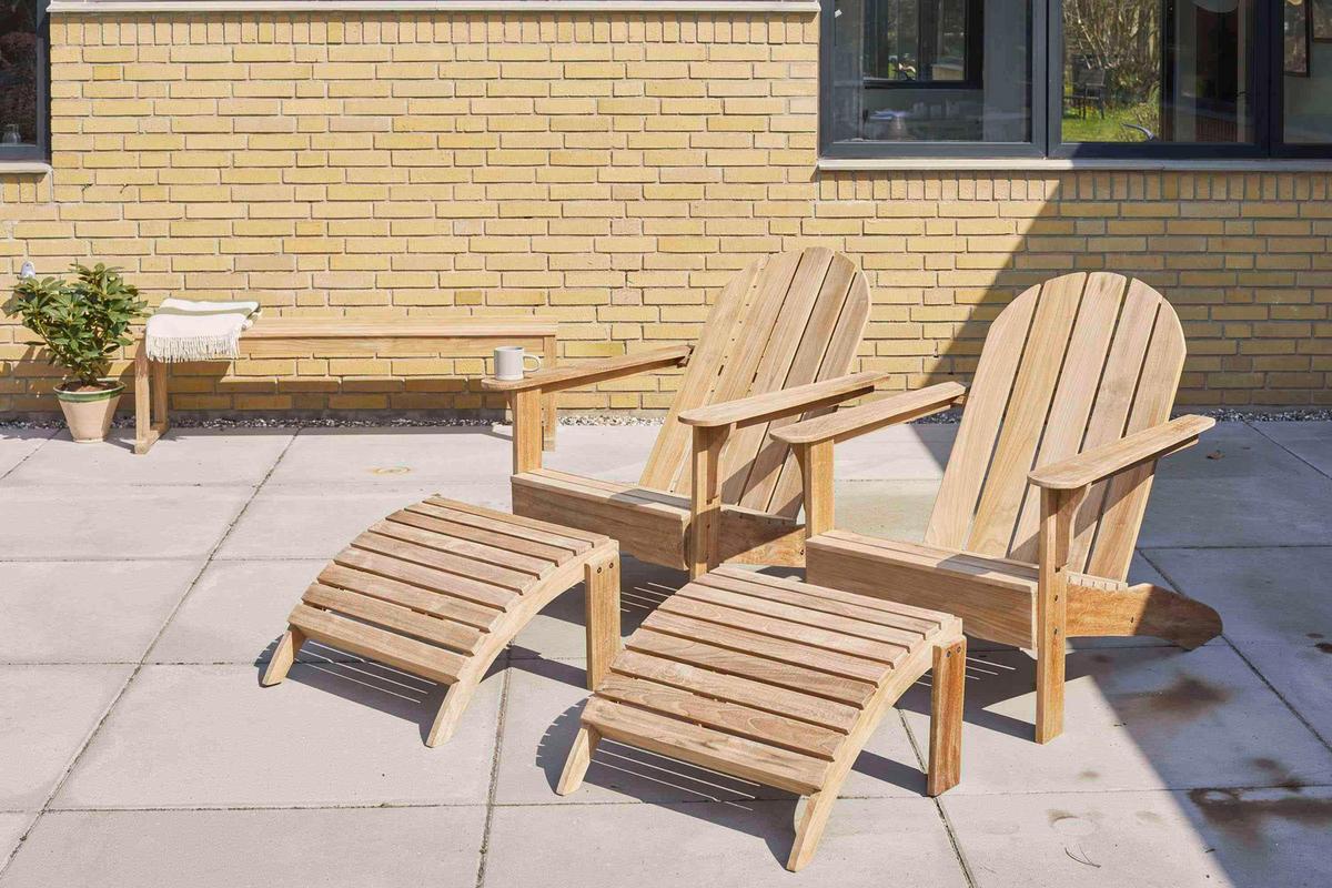 Gartenliege Ellen/Vito, natur 105x88x80 cm - Teakfarben, Natur, Holz (105cm) - Gardenson
