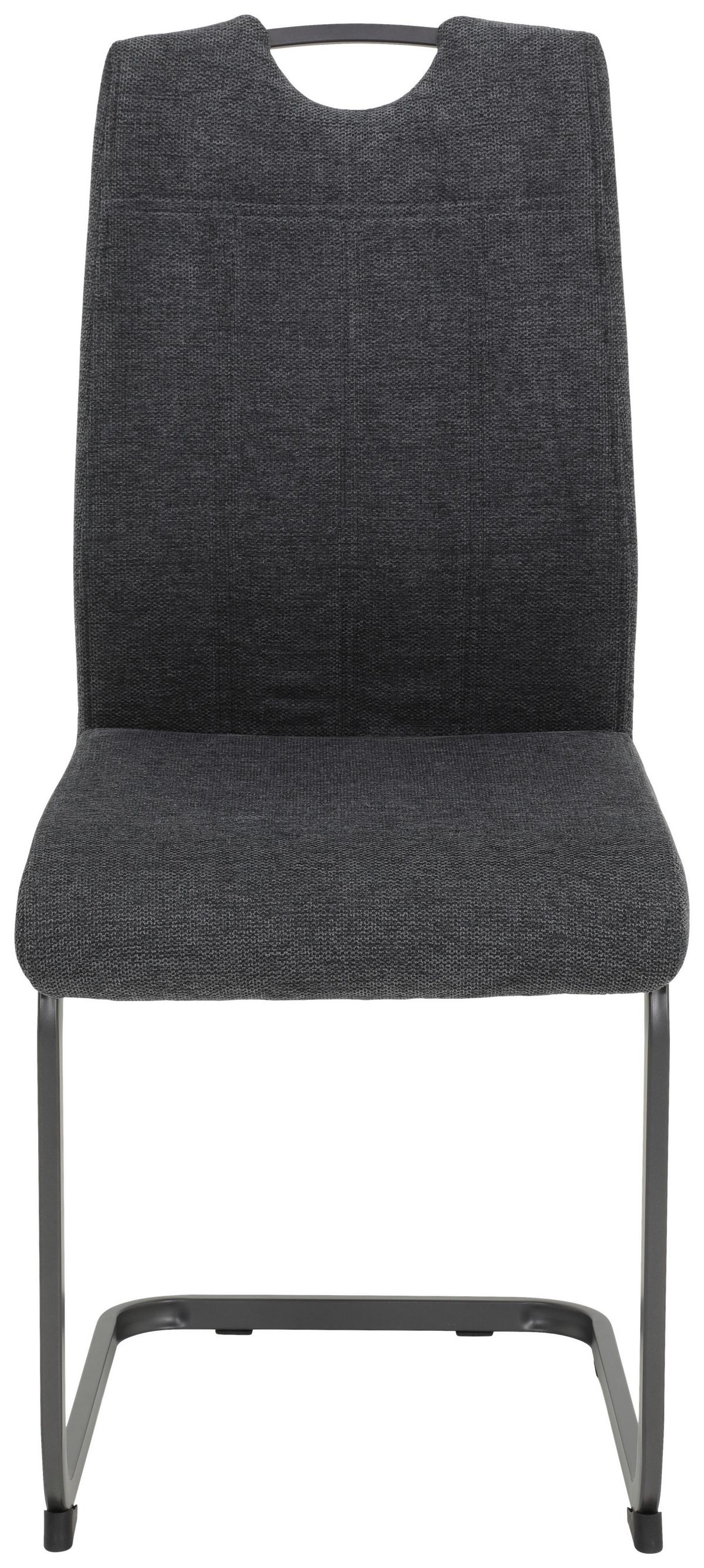 Schwingstuhl-Set Britta S Anthrazit - Anthrazit/Grau, MODERN, Textil/Metall (44/100/59cm) - MID.YOU