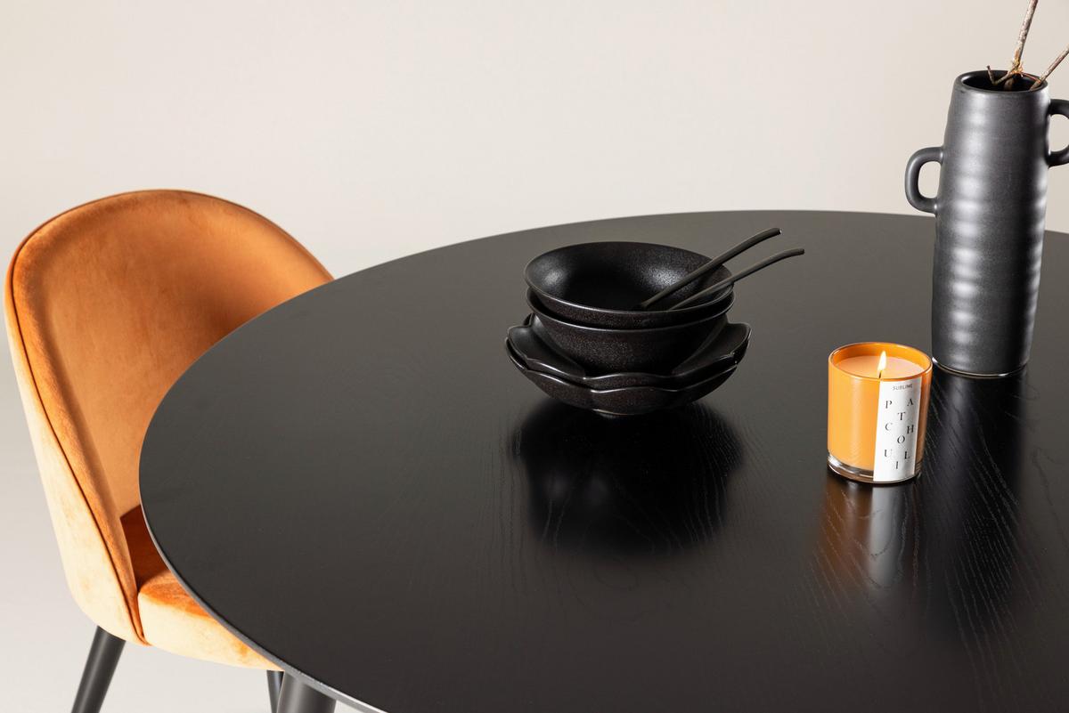 Esstisch Dipp - Schwarz, Design, Holzwerkstoff/Metall (115/115/75cm) - Livetastic