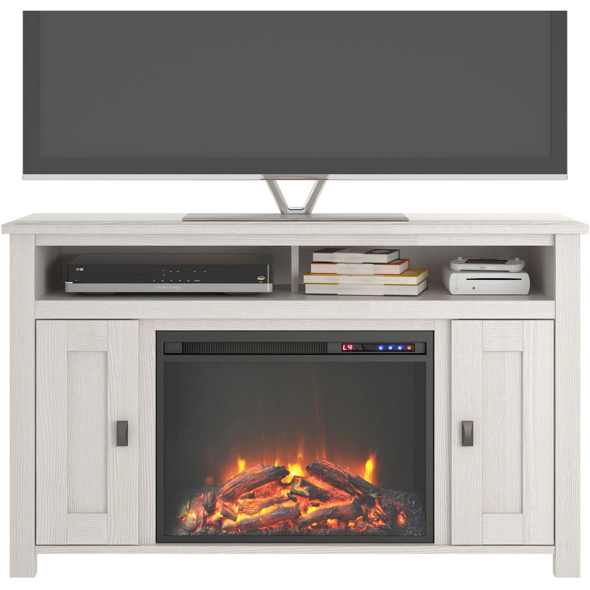 Lowboard Farmington Weiß B: 121cm - Weiß, Design, Glas/Holzwerkstoff (121/75/40cm) - MID.YOU