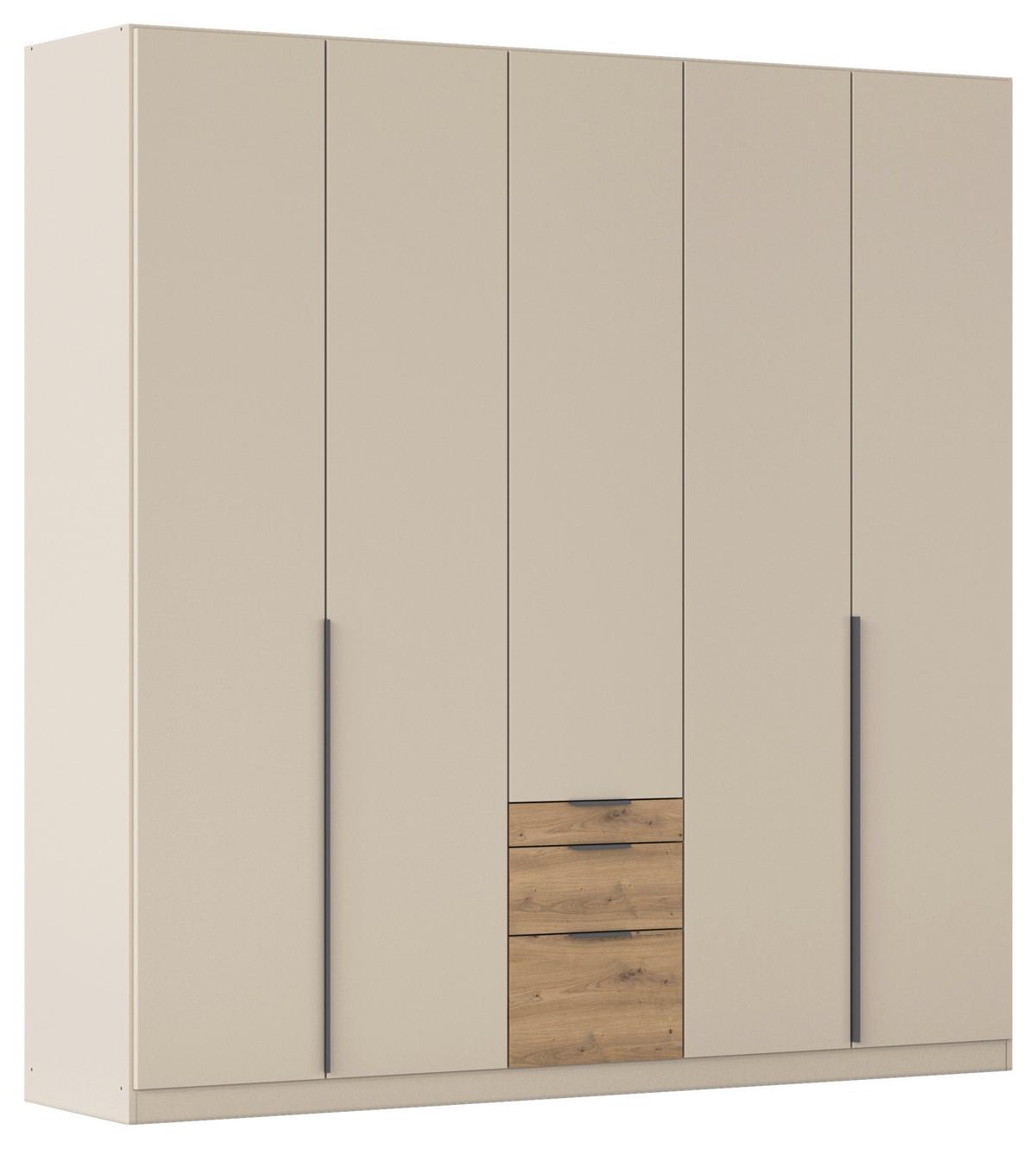 Drehtürenschrank mit Schubladen 226cm Alabama Super Champagner - Champagner/Eichefarben, MODERN, Holzwerkstoff (226/229/54cm)