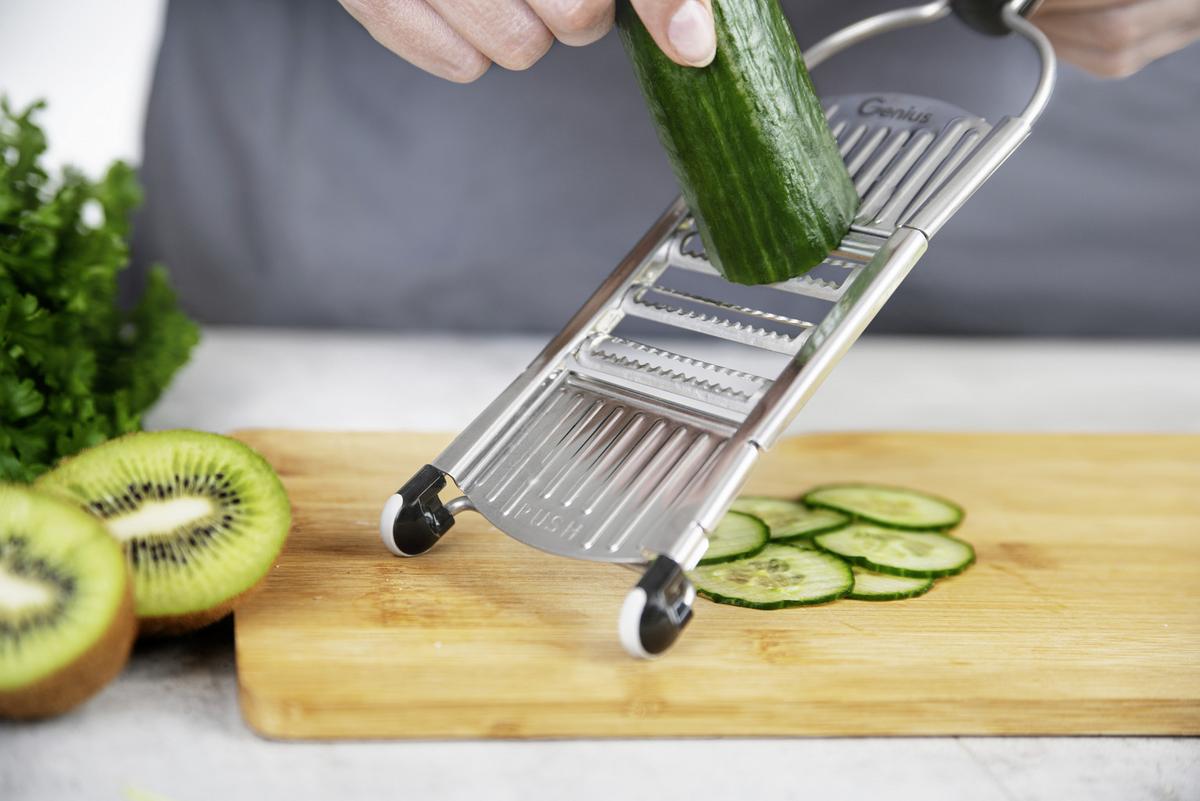 Küchenreibe Nicer Dicer Speed Metall, 9er-Set - Edelstahlfarben, Basics, Metall - Genius