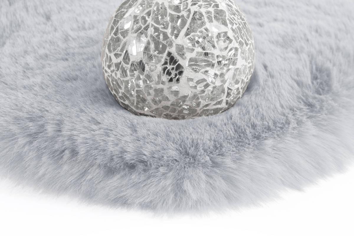 Hochflorteppich Blau/grau Rabbit Rund D: 160 Cm - Blau/Grau, Trend, Textil (160cm) - Kayoom