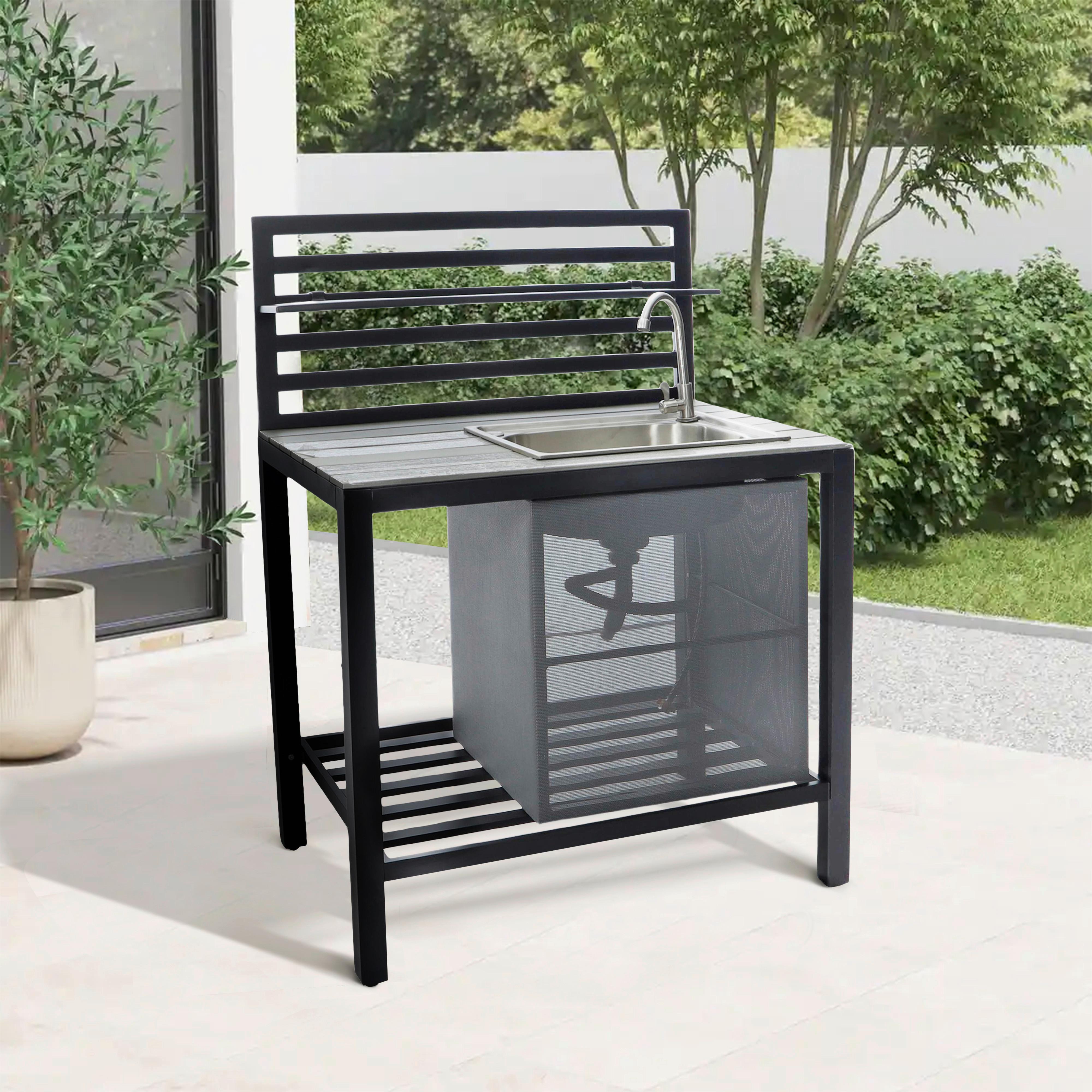 Outdoorküche Valerian - Anthrazit, MODERN, Metall (90/127/60cm) - Beldano