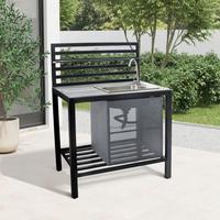 Outdoorküche Valerian - Anthrazit, MODERN, Metall (90/127/60cm) - Beldano