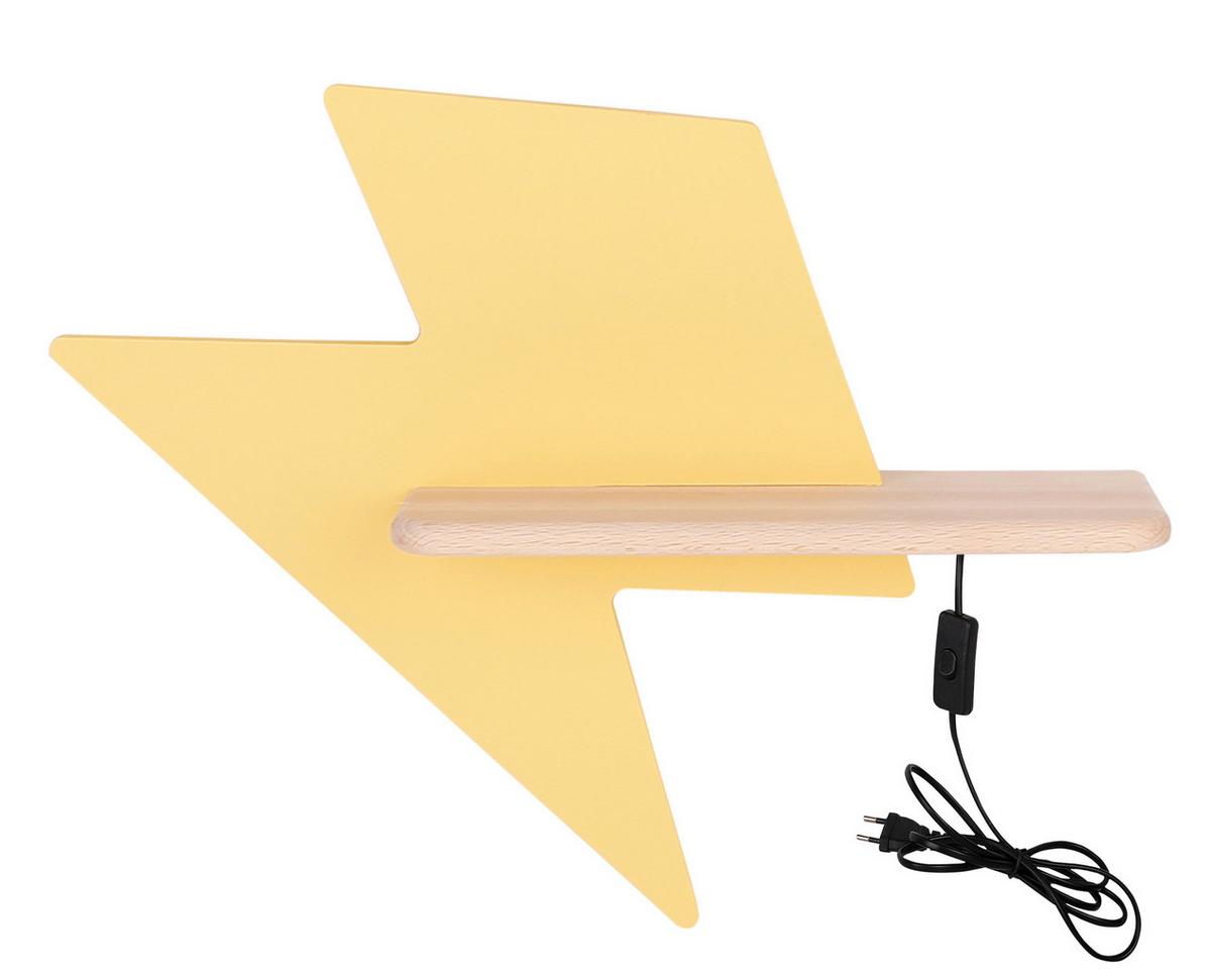 Kinderwandleuchte 21-19547 Lightning - Gelb, Basics, Holz/Holzwerkstoff (40/12/31cm)