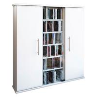CD Regál Santo š: 86 cm bílý - bílá, Konvenční, kompozitní dřevo/sklo (86/91,5/18cm) - MID.YOU