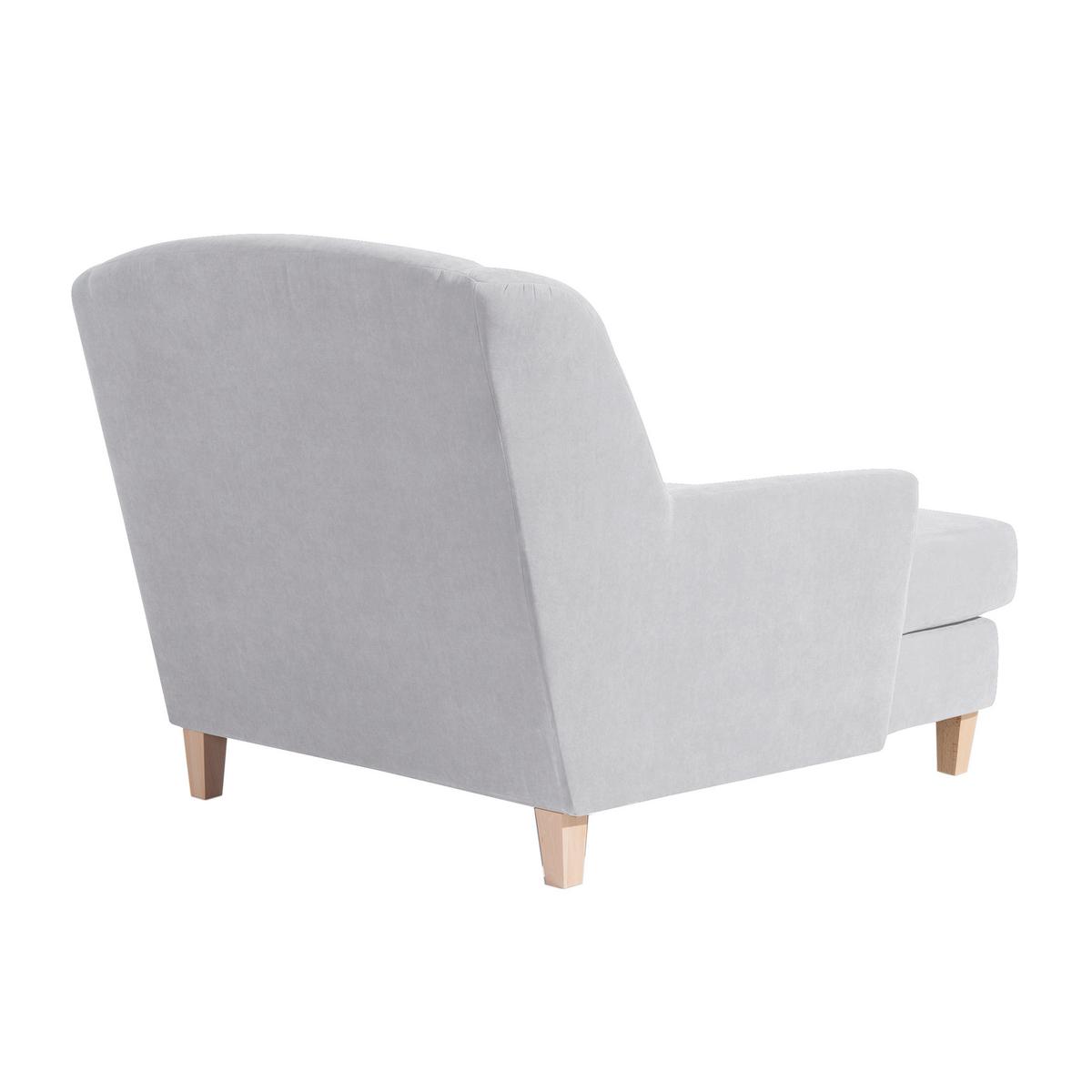 Big Sessel Mit Armlehnen Judith Velours Silberfarben - Silberfarben/Naturfarben, MODERN, Textil (136/107/142cm) - Max Winzer