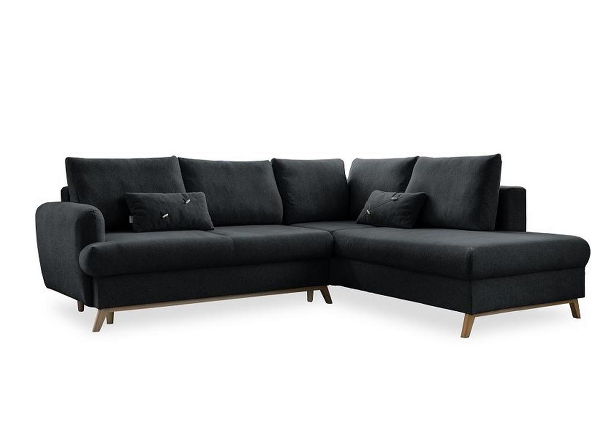 Ecksofa Scandic Lagom Dunkelgrau S: 242x202 cm - Dunkelgrau/Naturfarben, Textil (242/202cm) - MID.YOU