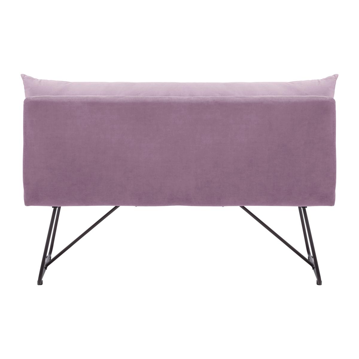 Lavica ze sametu Bono růžová - růžová/černá, Moderní, kov/dřevo (140/92/63cm) - Bessagi Home