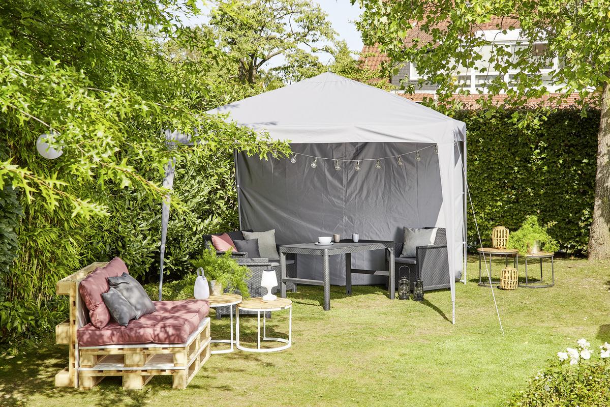 Pavillon Starter Bht 3x2,6x3 M Mit Tragetasche - Grau, KONVENTIONELL, Textil/Metall (300/260/300cm) - Siena Garden
