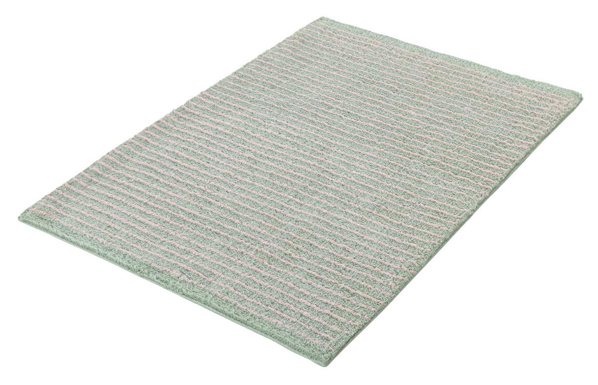 Badteppich Amalia 70x120 Cm Grün Baumwolle Rutschhemmend - Grün, Basics, Textil (70/120cm) - Kleine Wolke