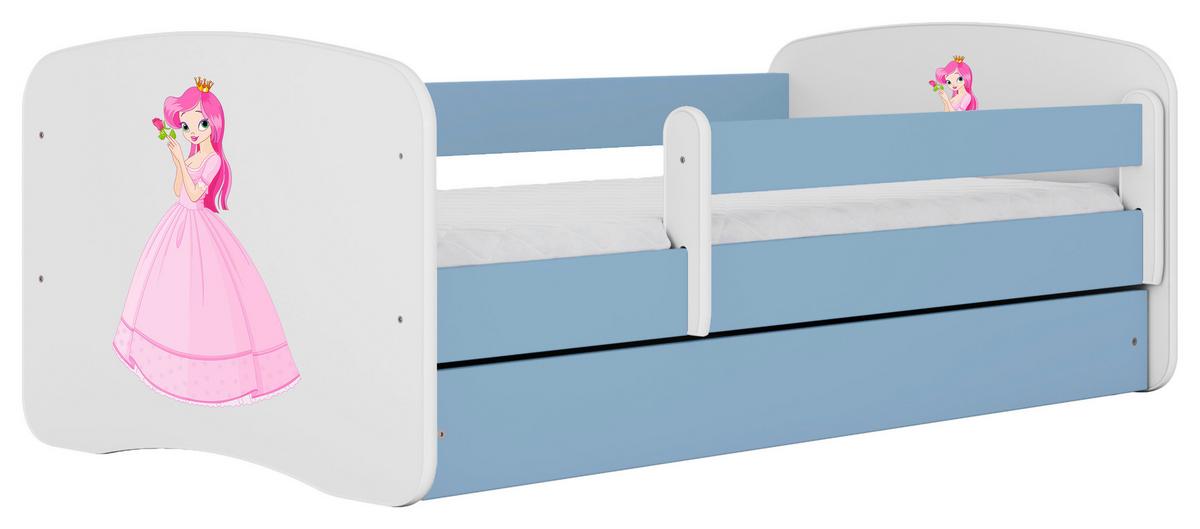 Kinder-/Juniorbett Babydreams inkl. Matratze 80x160 - Blau/Birkefarben, MODERN, Holz/Holzwerkstoff (80/160cm) - MID.YOU